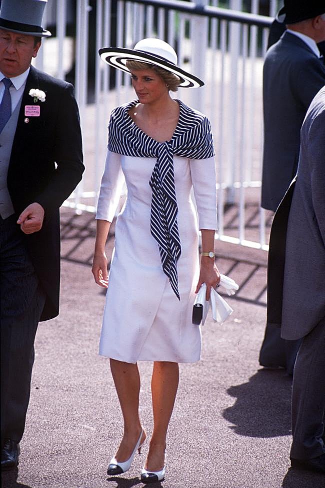 La princesa Diana de Gales durante el Royal Ascot en 1988.