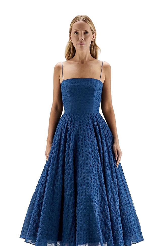 Vestido Pilar en azul de Redondo Brand.