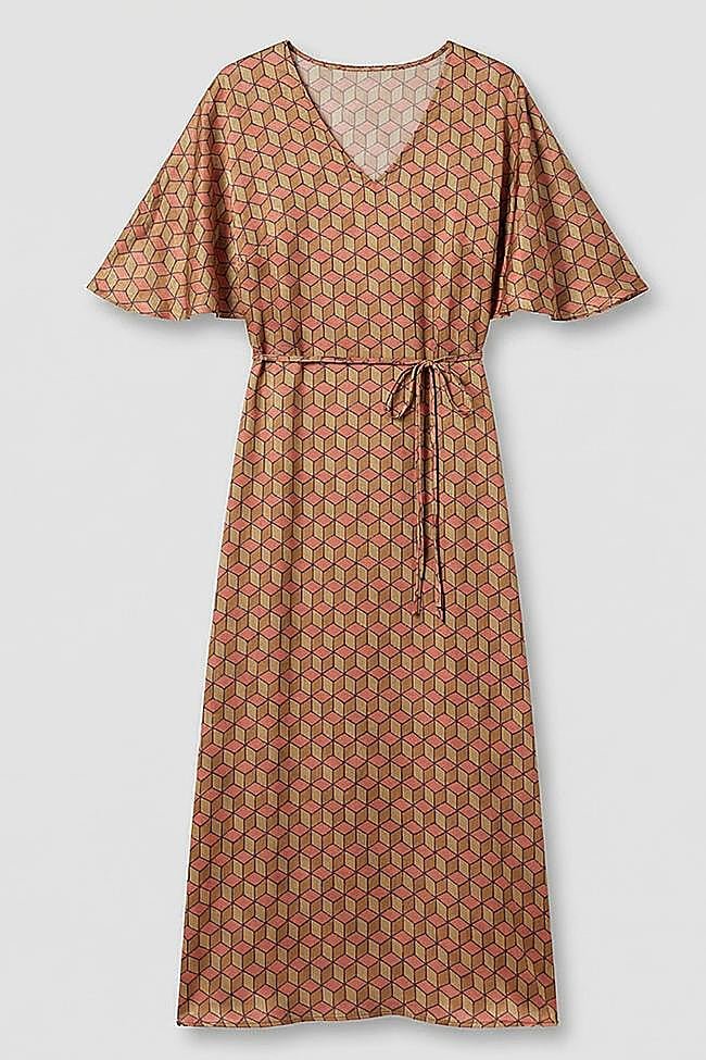 Vestido midi con detalle de rombos de Surkana.