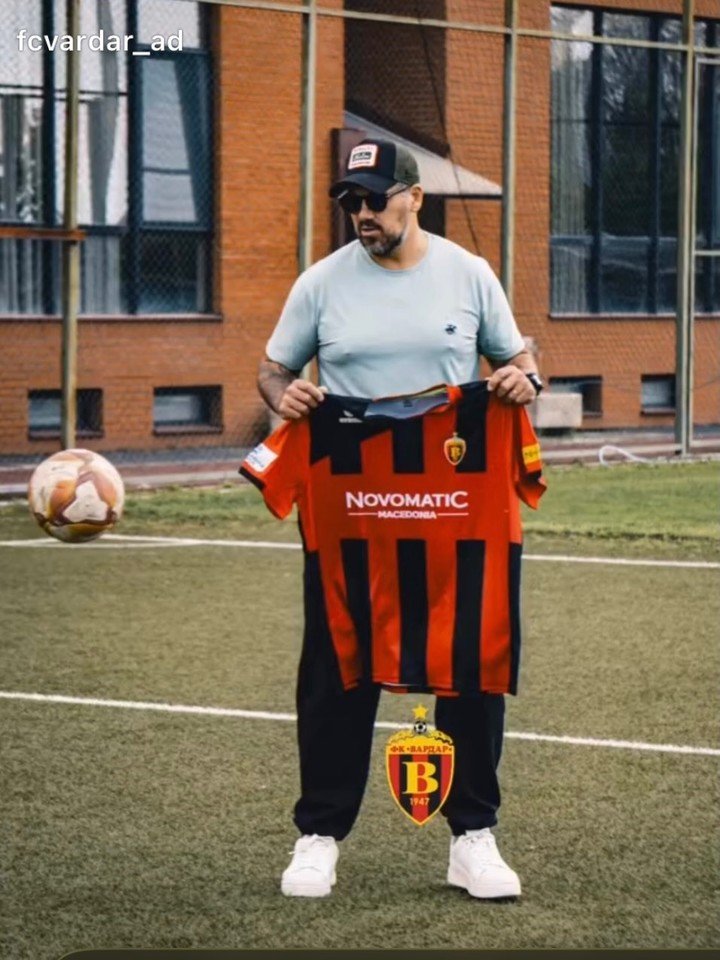 Fabbiani con la camiseta del Vardar, en su presentación oficial.