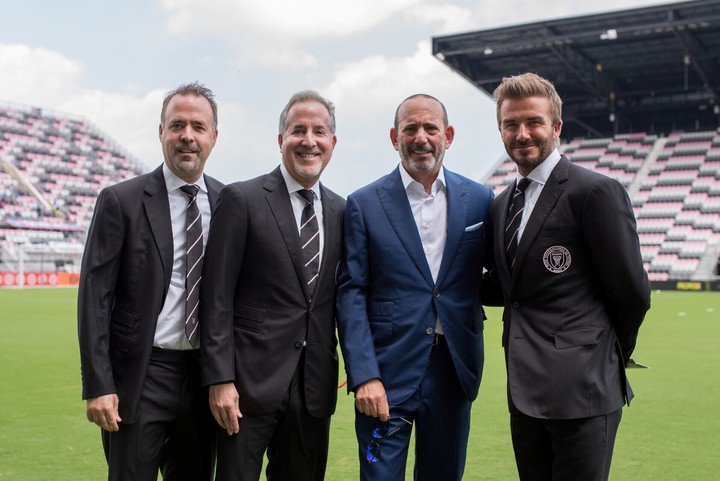 José Más, Jorge Más y, a la derecha, David Beckham. (Foto: Prensa Inter Miami)