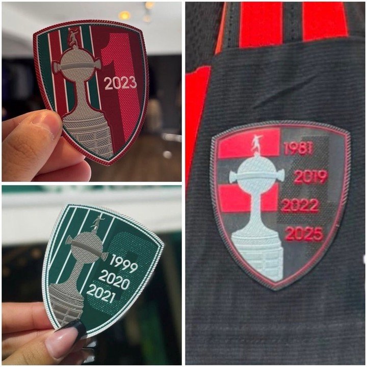 El nuevo parche que lucirán los campeones de la Libertadores a partir de octavos de final. (Foto: X)
