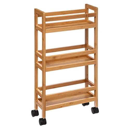 5 five simply smart Carrito con ruedas 3 niveles de, Bambú, 36 x 15 x 74.5 cm