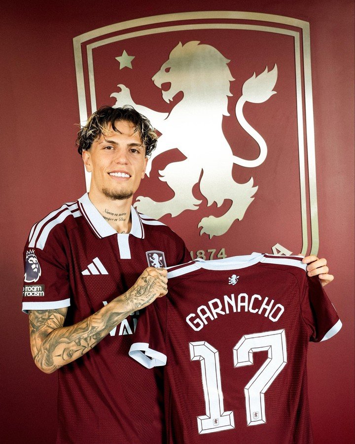 Garnacho es nuevo jugador del Aston Villa (Prensa Aston Villa).