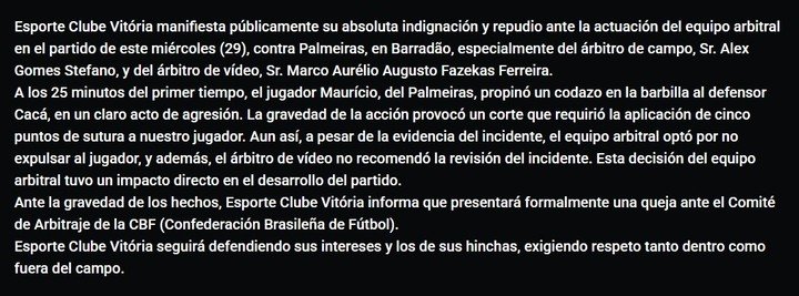 El comunicado de Vitória.