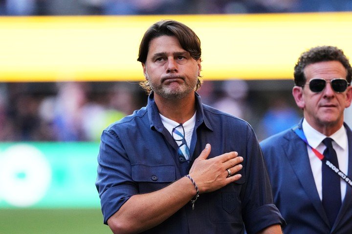 Pochettino, caliente tras la eliminación de Estados Unidos y las críticas por el caso Balogun. (AP Photo/Ted S. Warren)