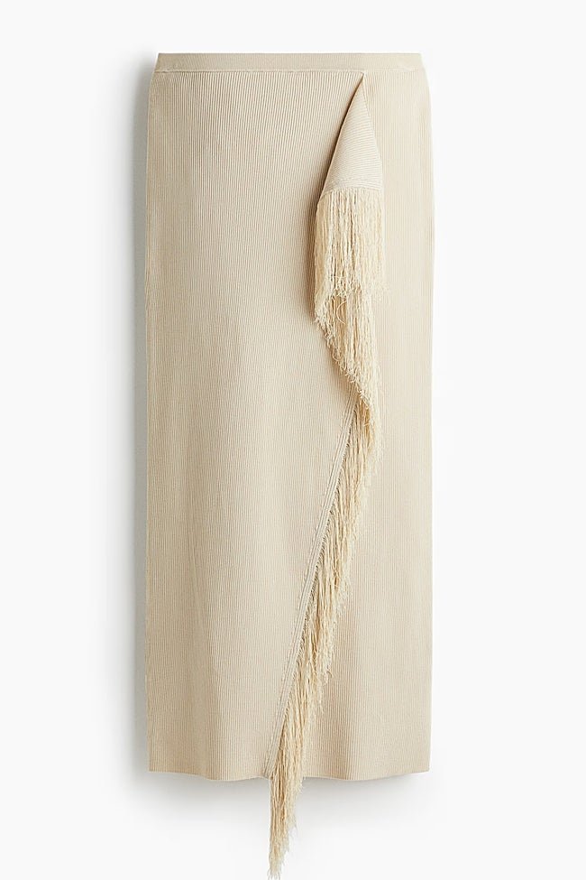 Falda con flecos de H&M (59,95 euros)