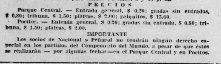 A pesar de prestar sus estadios, los hinchas de Nacional y de Peñarol debían pagar entrada para ingresar a 'sus' canchas.