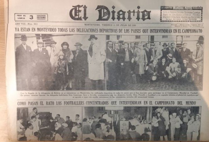 La llegada de las delegaciones a Montevideo eran la noticia principal de los medios uruguayos.