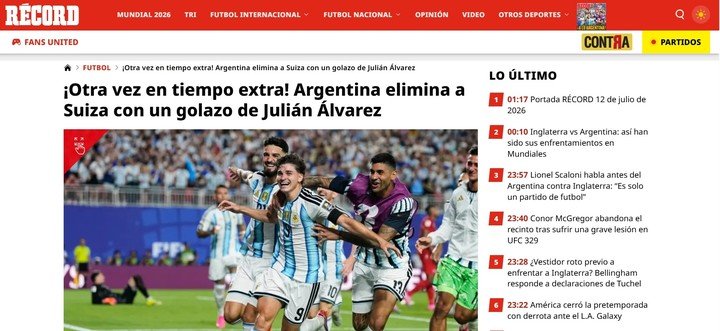 La cobertura de Récord.