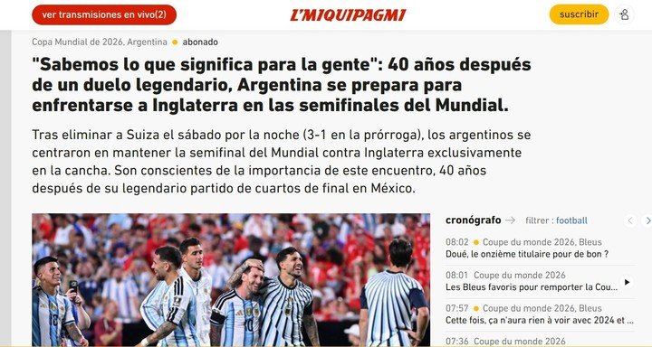 El análisis de L'equipe tras la clasificación de Argentina a semifinales.
