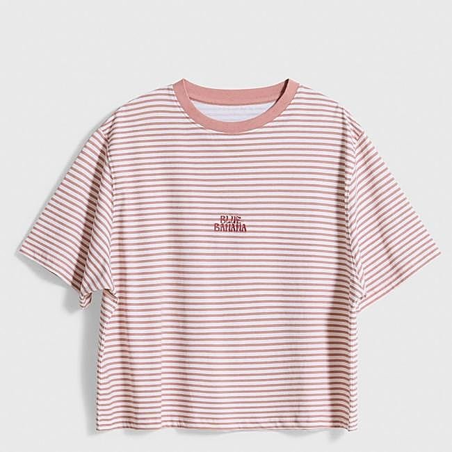 Camiseta de rayas rosas de Blue Banana, 23,90 euros.