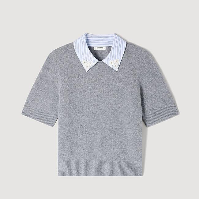Jersey de punto con cuello de Sandro, 136,50 euros.