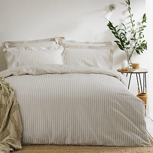 Yard furn Hebden Mélange Juego De Funda Nórdica De Algodón A Rayas 
