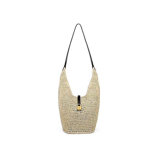 Bolso bandolera en rafia de DeMellier.