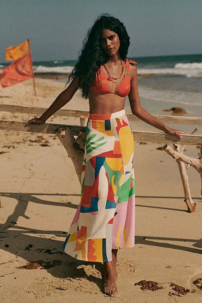 Bikini + falda estampada