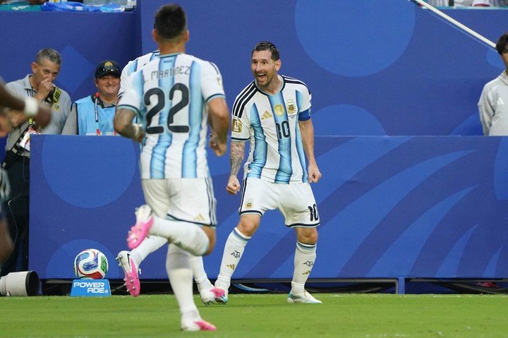 El festejo de Messi (Juano Tesone/Enviado especial).