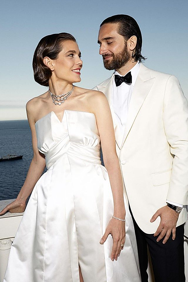Carlota Casiragui en su boda con Dimitri Rassam.
