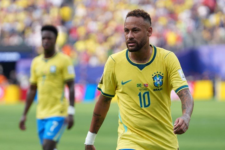 Neymar jugando para Brasil en el Mundial 2026.