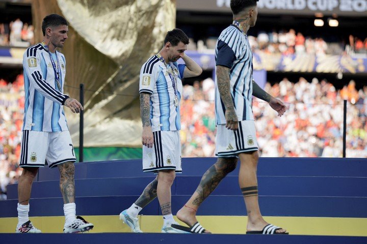 Messi y compañía, post premiación. REUTERS/Evan Vucci