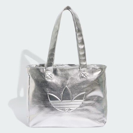 Bolso Shopper Efecto Piel Metalizado Plateado Kr1566 01 00 Standard 1