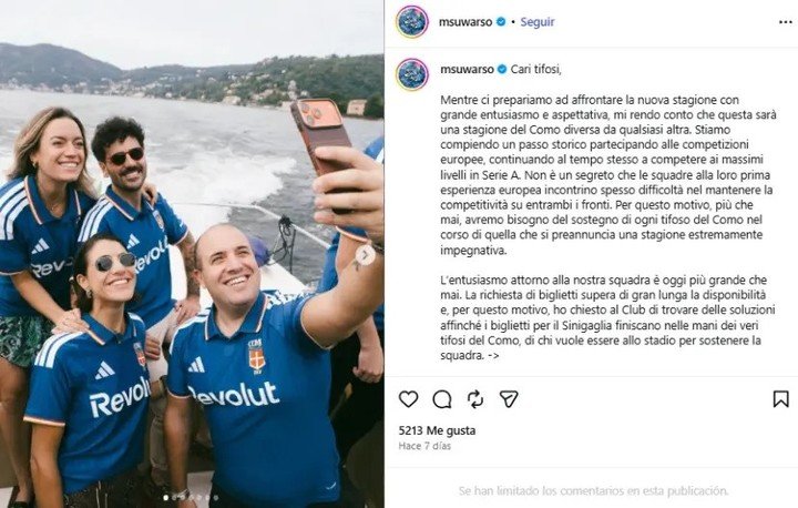 El comunicado de Mirwan Suwarso.