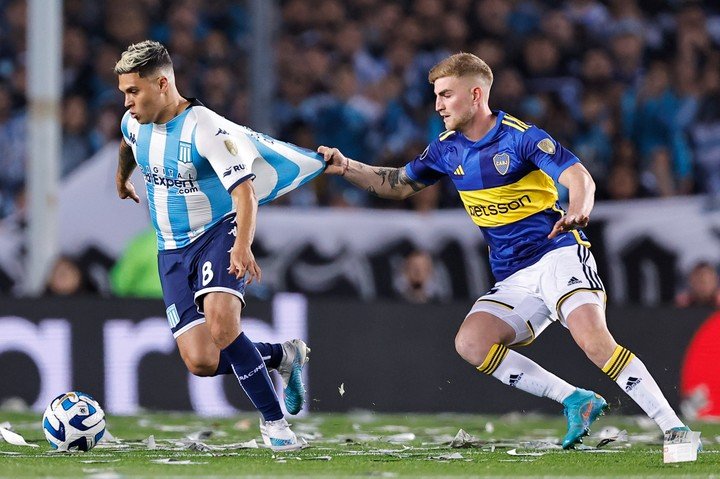 Nicolás Valentini en su paso por Boca. (EFE/ Juan Ignacio Roncoroni)