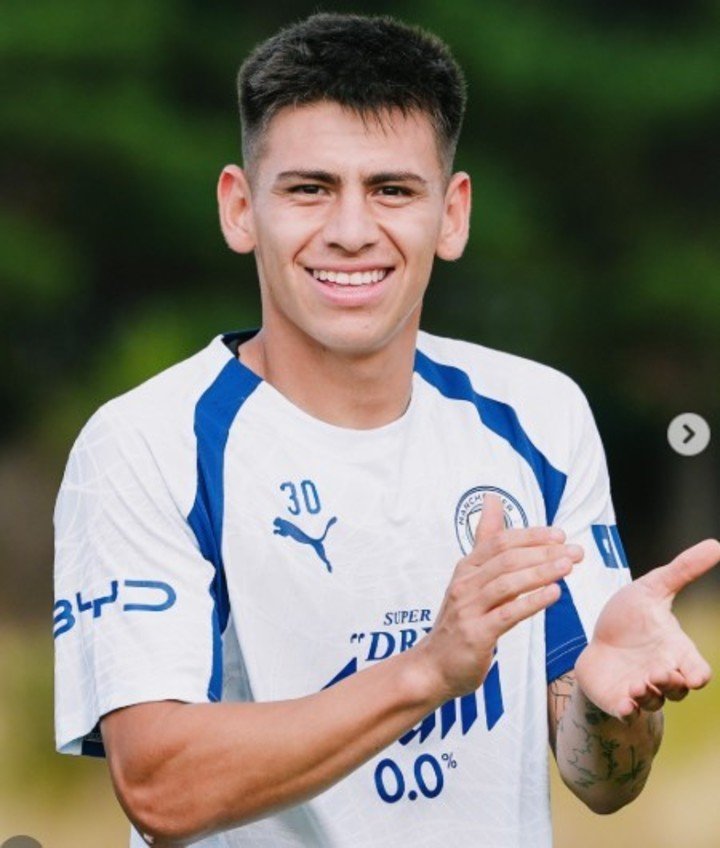Echeverri en los entrenamientos del City (Instagram).
