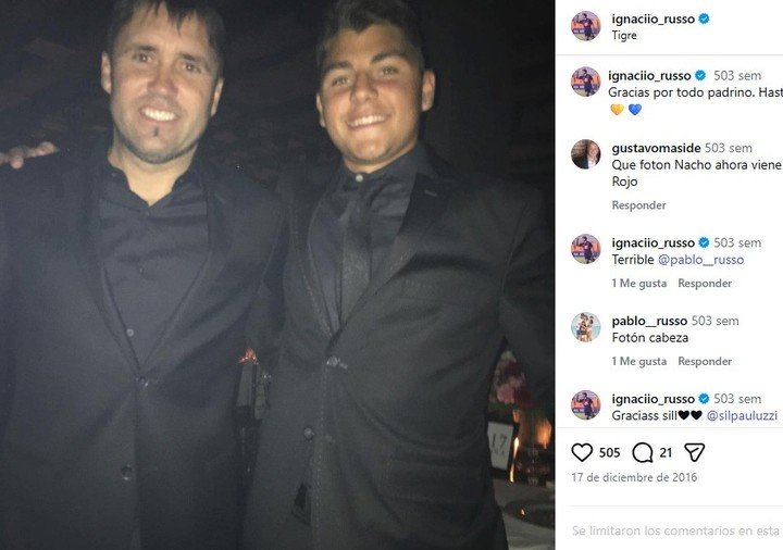 Coudet es el padrino de Nacho Russo.