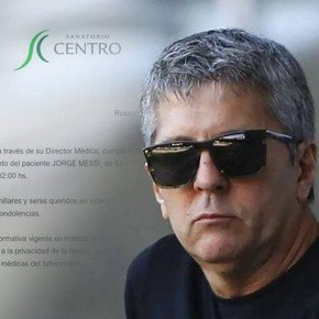El comunicado oficial del Sanatorio Centro de Rosario por la muerte de Jorge Messi