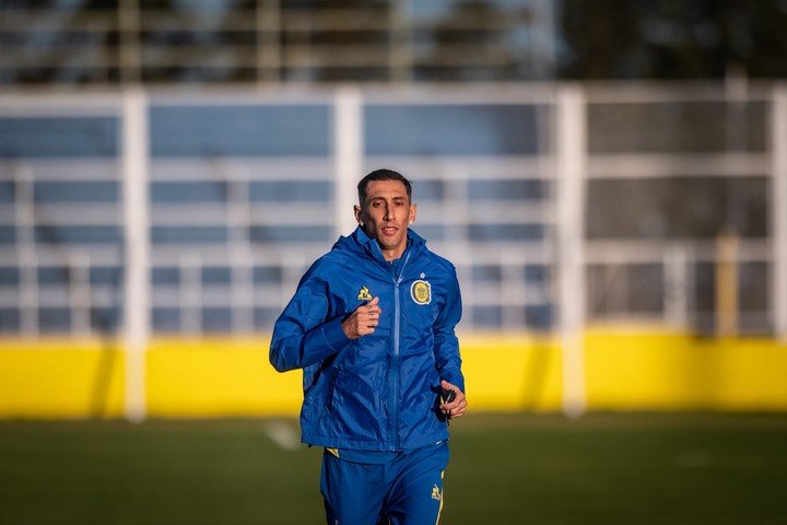 Di María en el entrenamiento (Prensa Rosario Central).