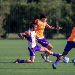 Franco Mastantuono tuvo su primer entrenamiento con la Fiorentina
