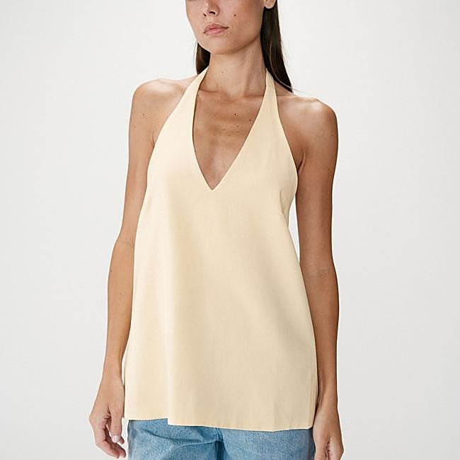 Top halter de lino de Grace&Mila, 45 euros.