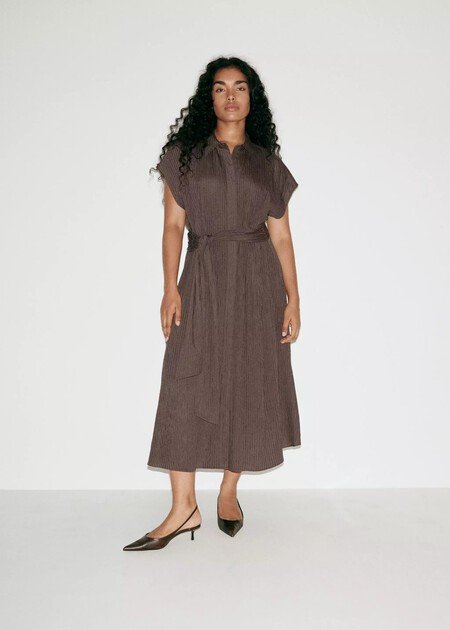 Mango Vestido Marron