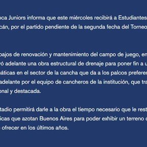 Comunicado de Boca: explicó por qué deja la Bombonera y confirmó la mudanza al Ducó