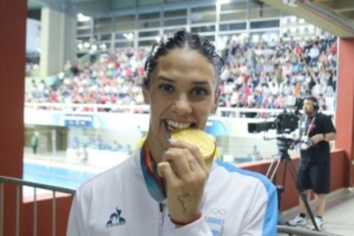 Macarena Ceballos, cuando había ganado la medalla dorada en Paraguay 2022.
(Prensa COA).