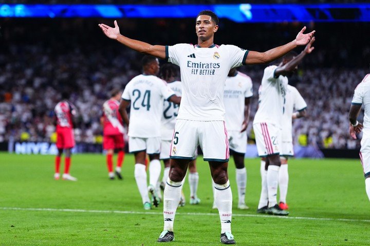 Jude Bellingham y su festejo de gol por LaLiga.