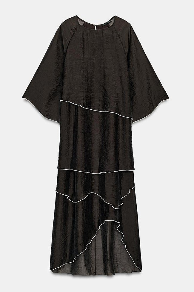 Vestido marrón de Zara (45,95 euros)