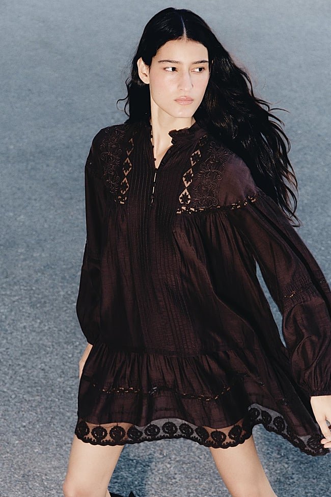 Vestido marrón de H&M (39,95 euros)