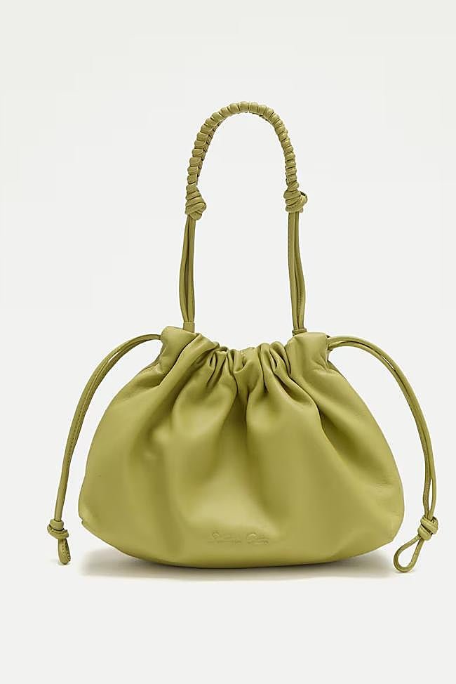 Bolso frunces en verde de Southern Cotton.