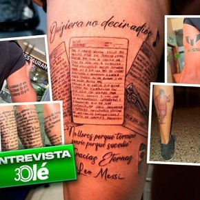 La historia detrás del hincha que se tatuó la carta despedida de Messi: "Lo decidí el mismo día que vi la noticia" y sus otros seis tatuajes de Leo