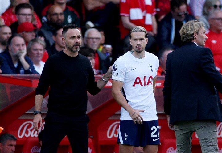 Mudryk y De Zerbi en Tottenham.