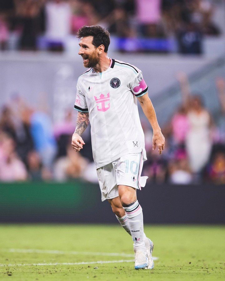 Messi festejando su golazo en la MLS frente a Nashville (Foto: Prensa Inter Miami).