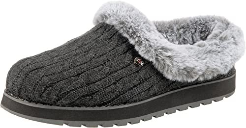Skechers Mujer Keepsakes Ice Angel Slippers, Charcoal Cable Knit Sweater
