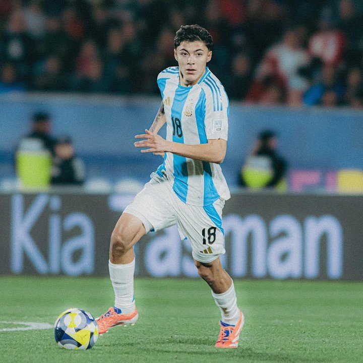 Tobías Andrada en la Sub 20. Foto: Instagram