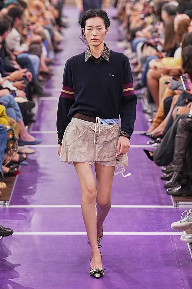Look del desfile de Miu Miu en la Paris Fashion Week.