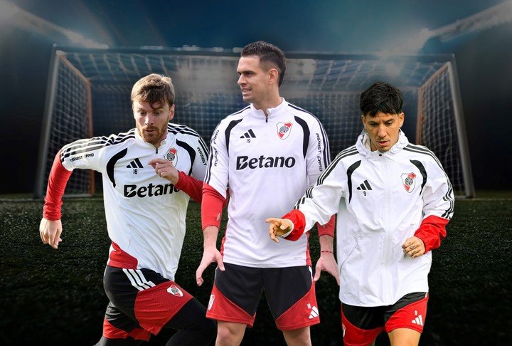 Sebastián Driussi, Rafa Borré y Lucas Beltrán, los 9 del River de Ponzio.