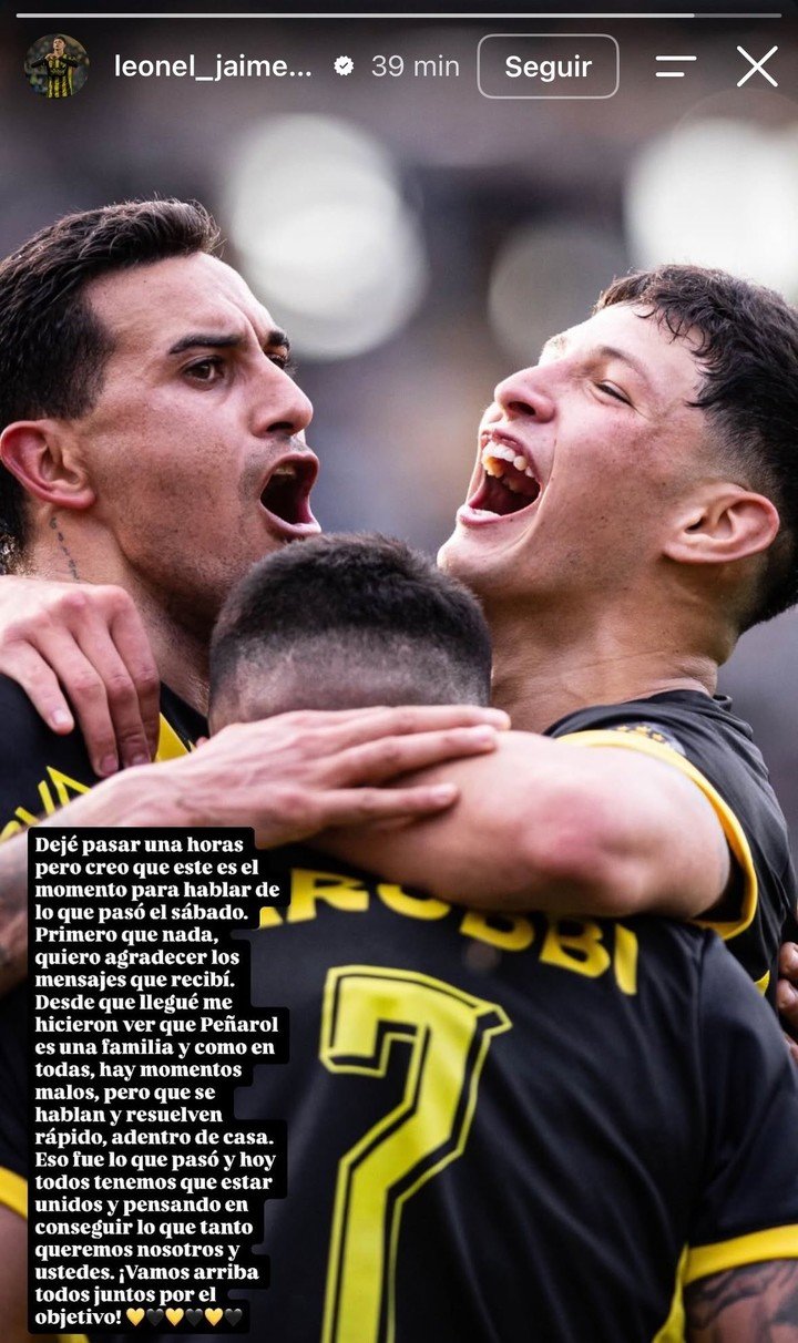 El posteo de Jaime en Instagram.