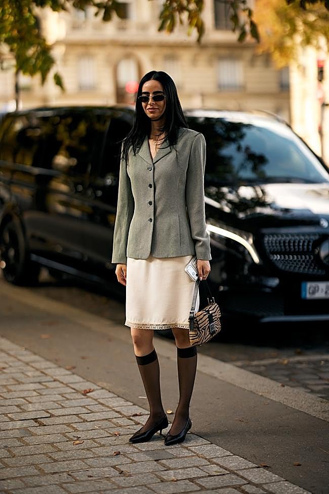 Un look del street style de Milán.
