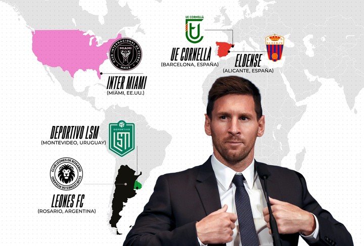 Messi tiene participación societaria en cinco clubes.